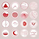 circular red iron-on patches image